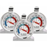 Lot de 3 thermom�tres de r�frig�rateur � grand cadran en acier inoxydable pour cong�lateur et r�frig�rateur ...