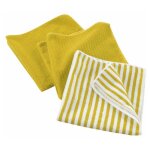 Lot de 3 torchons microfibre 'cuistot' 40x40cm jaune