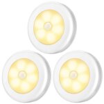 Lot de 3 veilleuses led blanches � lumi�re blanc chaud avec d�tecteur de mouvement, sans per�age, �clairage ...