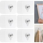 Lot de 30 crochets autocollants transparents sans perage pour images, posters, photos, peintures dcoratives, ...