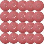 Lot de 30 disques abrasifs, diam�tre du disque abrasif 225 mm, pp40 / 60 / 100 / 120 / 180 / 240, 8 trous ...