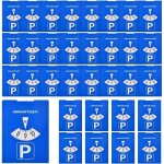 Lot de 30 disques de stationnement pour voiture - 11 x 15 cm - en carton - bleu