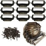 Lot de 30 pi�ces porte �tiquettes en m�tal, poign�e de tiroir vintage, porte etiquette antique, porte ...