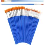 Lot de 30 pinceaux d'artiste ronds et plats en nylon - petits pinceaux - pour peinture acrylique, aquarelle ...