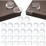 Lot de 30 protections d'angle et de bord (16 bords ronds + 14 coins carr�s), protections d'angle transparentes ...
