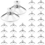 Lot de 30 ventouses avec filetage et �crous molet� m5, ventouse filet�e transparente � 40 mm, ventouse ...