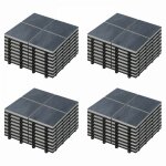 Oviala ? lot de 32 dalles clipsables en pierre noire ? dimensions 30x30cm ? support pvc noir avec �vacuation ...