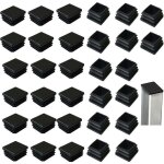 Lot de 32 embouts de lattes carr�s en plastique noir, 40 x 40 mm, pour produits m�talliques, chaises, ...
