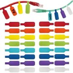 Lot de 32 etiquette cable electrique, 4. 5x2cm etiquettes de fil, multicolores etiquettes inscriptibles, ...