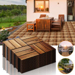 Hobbytech - lot de 33 dalles de terrasse clipsable en bois haute qualit resistant aux forte et basses ...