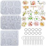 Lot de 3pcs moules en silicone pour porte cl�s en r�sine �poxy avec trou - pour moulage de r�sine, pendentifs, ...