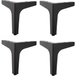 Lot de 4 10cm pieds de meubles m�tal noir, pieds canap� durable, pied table basse, rehausseur pied de ...