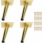 Rhg lot de 4 12cm pieds de meubles pied de table dor� inclin� en m�tal durable, jambe de table , canap�, ...