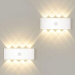Lot de 4 8w applique avec d�tecteur de mouvement, allumage et extinction automatiques applique blanc ...