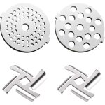 Lot de 4 accessoires de remplacement pour hachoir à viande, 2pcs lame de hachoir à viande 2pcs plaques ... Lot de 4 accessoires de remplacement pour hachoir à viande, 2pcs lame de hachoir à viande 2pcs plaques ...