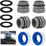 Lot de 4 adaptateurs de tuyau de piscine pour pompe de piscine, adaptateur de tuyau de piscine avec joint, ...