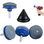Lot de 4 aiguiseurs de lame pour tondeuse � gazon universels pour perceuse � main avec 1 aff�teur d'�quilibrag ...