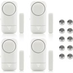 Lot de 4 alarmes magnétiques pour fenêtre et porte - alarme maison - système anti - vol sans fil - piles ... Lot de 4 alarmes magnétiques pour fenêtre et porte - alarme maison - système anti - vol sans fil - piles ...