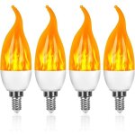 Lot de 4 ampoules led 3 w e14 ampoule effet flammes avec 1 modes d'�clairage ampoule d�corative pour ...
