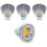 Lot de 4 ampoules leds 5 w / 12 vdc - culot gu5. 3 (mr16) - 3000k (blanc chaud) 50 000 heures - id�al ...