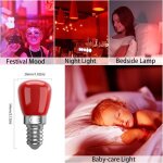 Lot de 4 ampoules led rouges e14 3 w e14, ampoules led d�coratives rouges e14, 25 w de rechange, convient ...