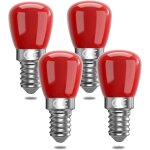 Lot de 4 ampoules led rouges e14 3 w e14, ampoules led d�coratives rouges e14, 25 w de rechange, convient ...