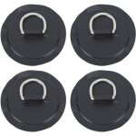Lot de 4 anneaux en d ronds en pvc, robustes et en acier inoxydable, pour bateau, radeau ou paddle (noir). ...