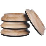 Lot de 4 en bois massif - prot�ge - jambes de meubles, tapis de sol en ch�ne naturel pour piano, antichoc, ...
