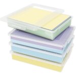Lot de 4 boite de rangement a4 avec couvercle, boite rangement document papier, boite archives carton ...