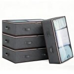 Lot de 4 bo�tes de rangement sous le lit 90 l avec couvercle - bo�te de rangement pliable sous le lit ...
