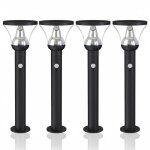 Lot de 4 bornes lumineuses solaires loiret 80w - 1000lm