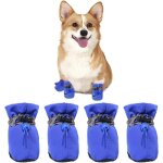 Lot de 4 bottes pour , chaussettes antid�rapantes pour chiens, chaussures pour chien avec sangles r�fl�chissan ...