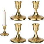 Lot de 4 bougeoir dor�s - d�coration r�tro �l�gante - pour no�l, mariages, f�tes, anniversaires, d�corations ...