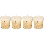 Lot de 4 bougies votive dor� �toiles et paillettes d 4 cm - feeric christmas