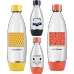 Lot de 4 bouteilles pour le carbonateur lave - vaisselle sodastream fuse 2x1l 2x0, 5l