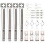 Lot de 4 br�leur tubulaire universel de rechange r�glable en acier inoxydable, extensible de 31 cm � ...
