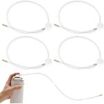 Lot de 4 buses d'a�rosol blanches avec tuyau d'extension de 60 cm � 360 degr�s, tuyau d'extension de ...