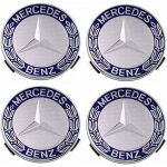 Lot de 4 cache - moyeux compatibles avec mercedes benz 75 mm - bleu Lot de 4 cache - moyeux compatibles avec mercedes benz 75 mm - bleu