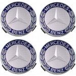 Lot de 4 cache - moyeux compatibles avec mercedes benz 75 mm - bleu Lot de 4 cache - moyeux compatibles avec mercedes benz 75 mm - bleu