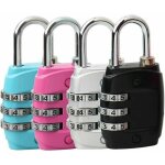 Lot de 4 cadenas code de 3 chiffres, petit cadenas valise avion cadenas casier college m�tal cadenas ...