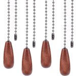 Lot de 4 cha�nes de traction pour ventilateur de plafond en bois de noyer avec cha�nes � billes en fer ...