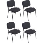 Lot de 4 chaises empilables xl ken en tissu avec pieds en m�tal noir