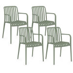 Lot de 4 chaises de jardin empilables bilbao en polypropyl�ne vert