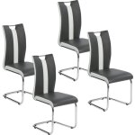 Idmarket - lot de 4 chaises pia grises et blanches pour salle � manger