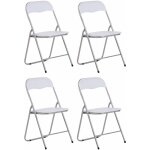 Lot de 4 chaises pliables felix blanc / argent