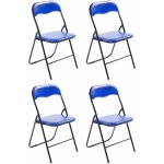 Clp - lot de 4 chaises pliables felix bleu / noir Clp - lot de 4 chaises pliables felix bleu / noir