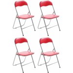 Clp - lot de 4 chaises pliables felix rouge / argent