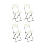 Atmosphera - lot de 4 chaises pliantes 'assise' 83cm blanc