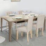 Lot de 4 chaises polga capitonnes beiges pour salle  manger
