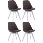 Clp - lot de 4 chaises de salle  manger borneo v2 en tissu gris fonc blanc
